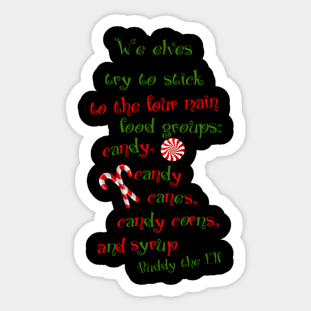 Four Food groups of Elves Sticker by AlondraHanley